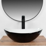 Накладной умывальник Rea Royal Mini Black White Накладной умывальник Rea Royal Mini Black White